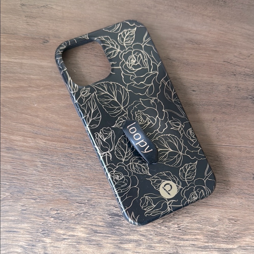 Loopy Case Black Floral Phone Case iPhone 12